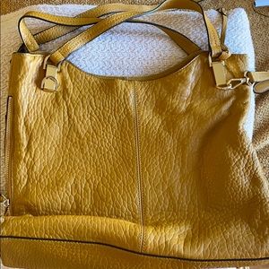 Vince Camuto lamb leather tote Eliza in Ochre